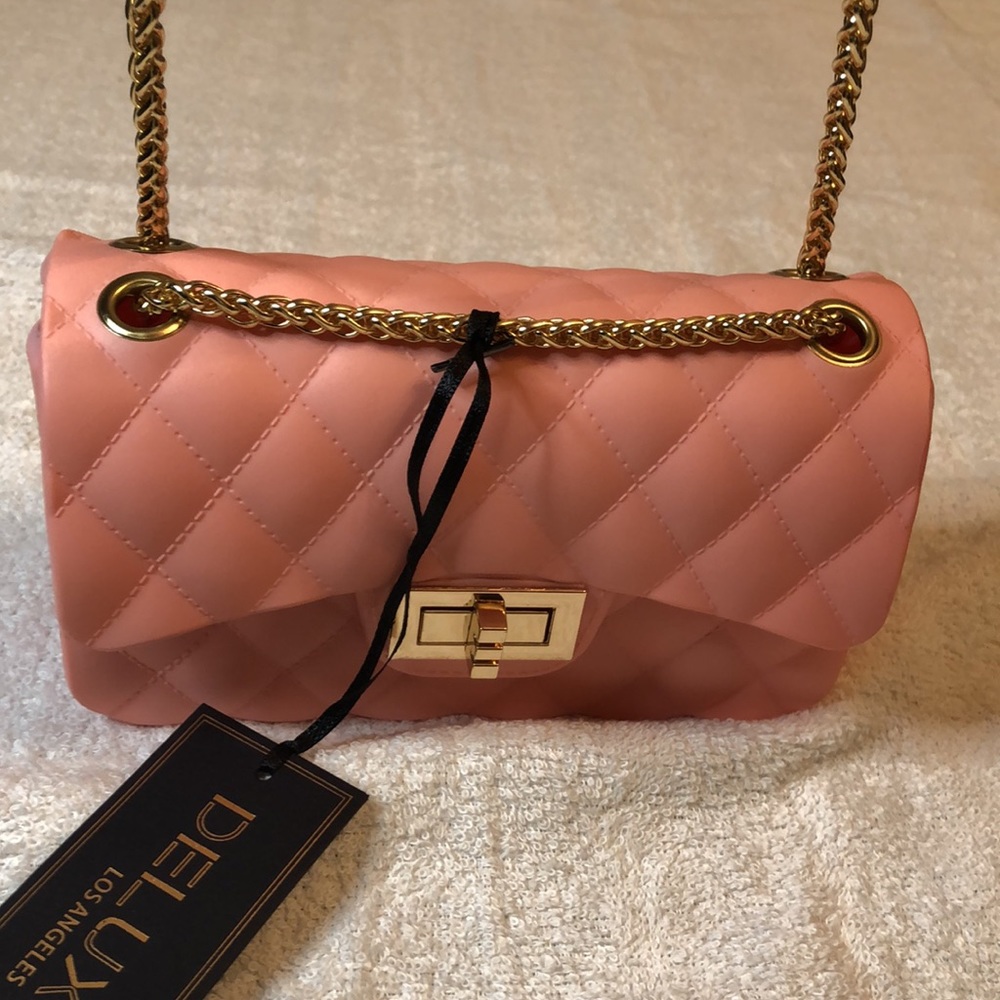 DELUXITY PINK CROSSBODY BAG SZ 4 X 6 3/4 - Picture 7 of 11